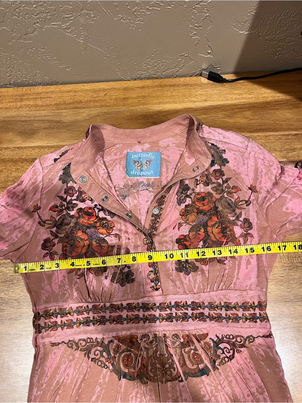 BUTTERFLY DROPOUT Vintage Y2K Babydoll Long Sleeve Top Small - Picture 14 of 14